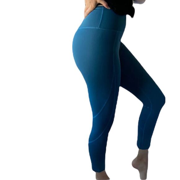 Iris & ink High waisted cropped legging in tapestry blue size S - Picture 2 of 4